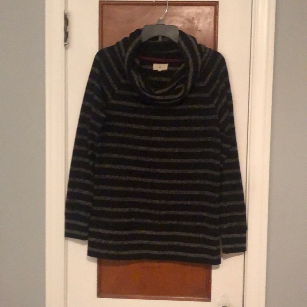 Striped Cowl Neck Top